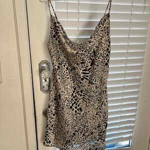 Silk cowl neck slip dress